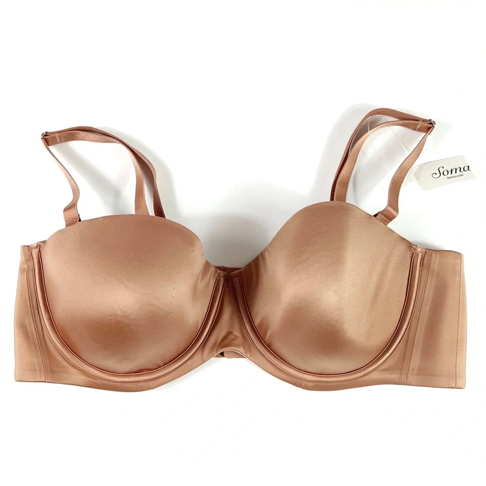 Soma Vanishing Strapless/Strap Bra 38D Cream NWT